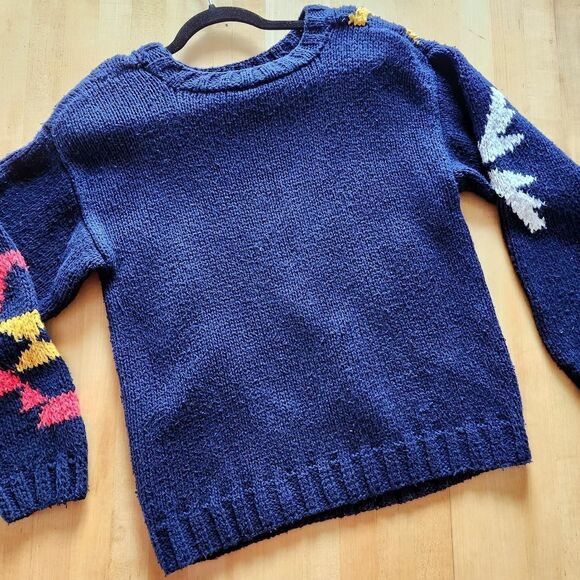 Vintage 1980s Oversized Geometric Chunky Knit Sweater: Liz Claiborne, Women's M - Picture 8 of 8